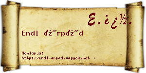 Endl Árpád névjegykártya